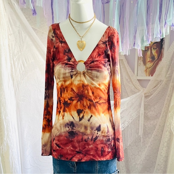 Self Esteem Tie Dye Boho Whimsigoth Top - Picture 1 of 6